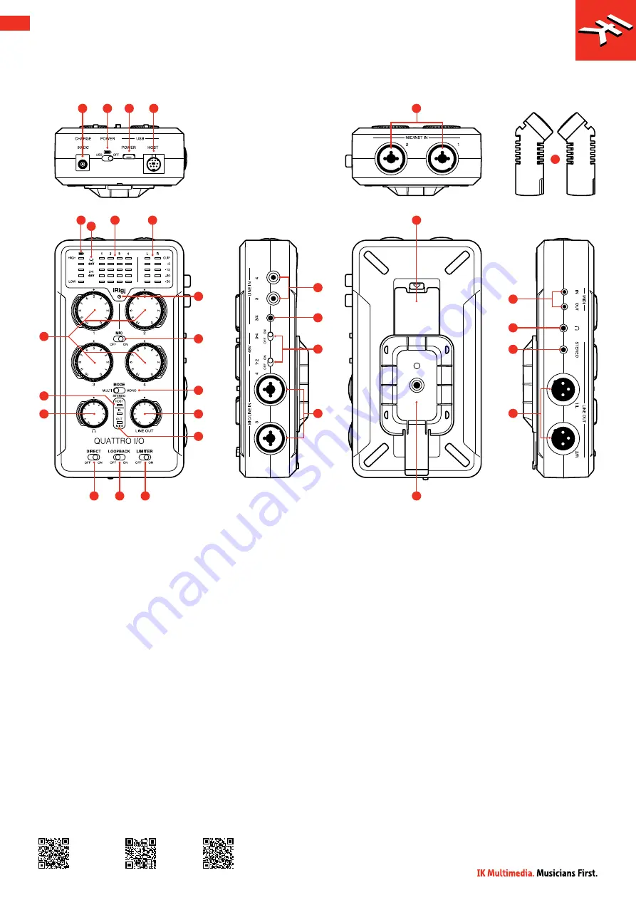 IK Multimedia iRig Pro Quattro I/O Скачать руководство пользователя страница 1