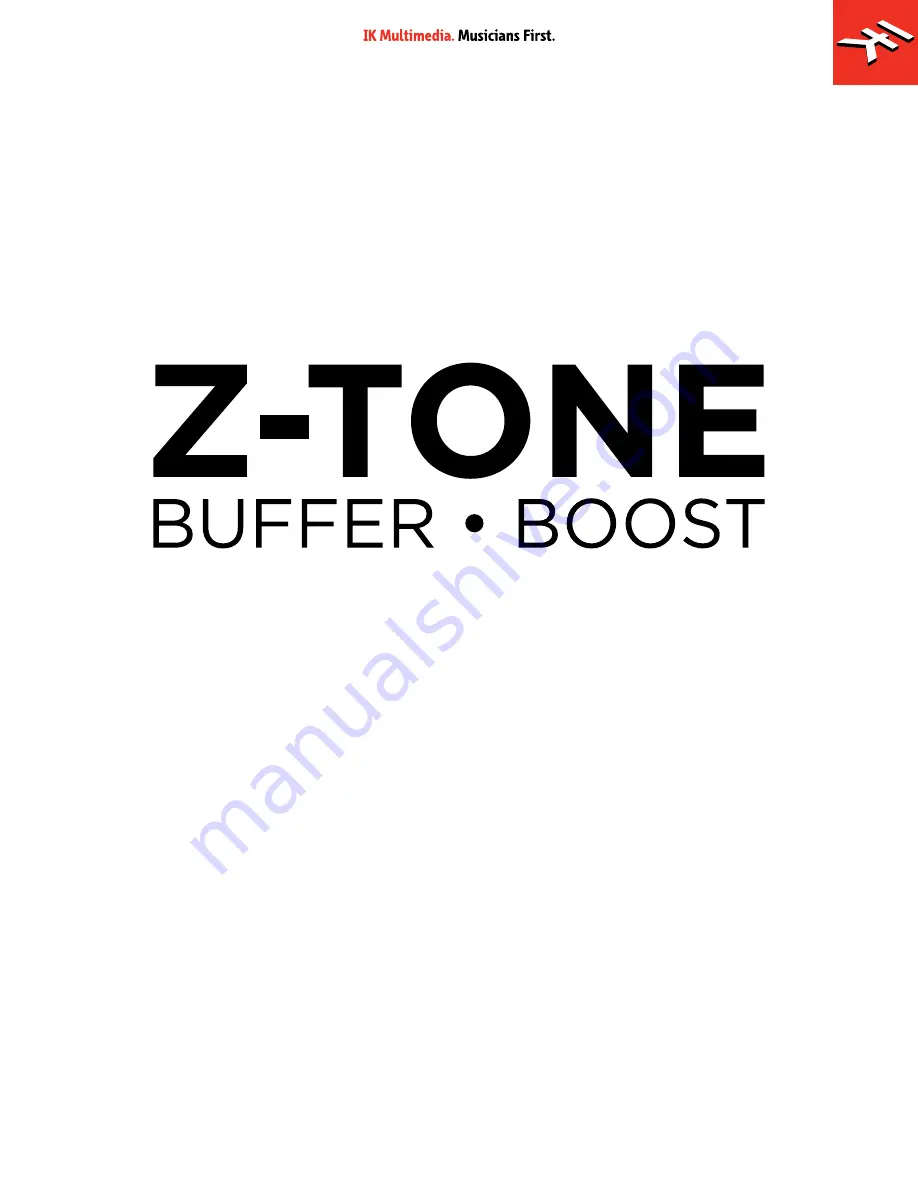 IK Multimedia Z-TONE Buffer Boost User Manual Download Page 1