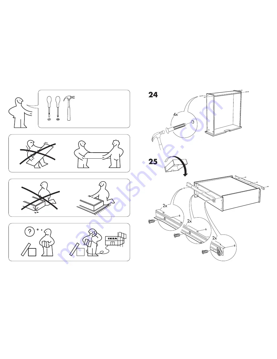 IKEA BESTÅ JÄGRA TV UNIT/CASTERS 47X24 Скачать руководство пользователя страница 2