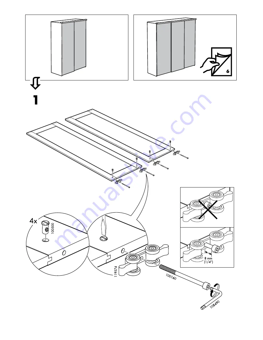 IKEA ELGÅ SLIDING DOORS Instructions Manual Download Page 4