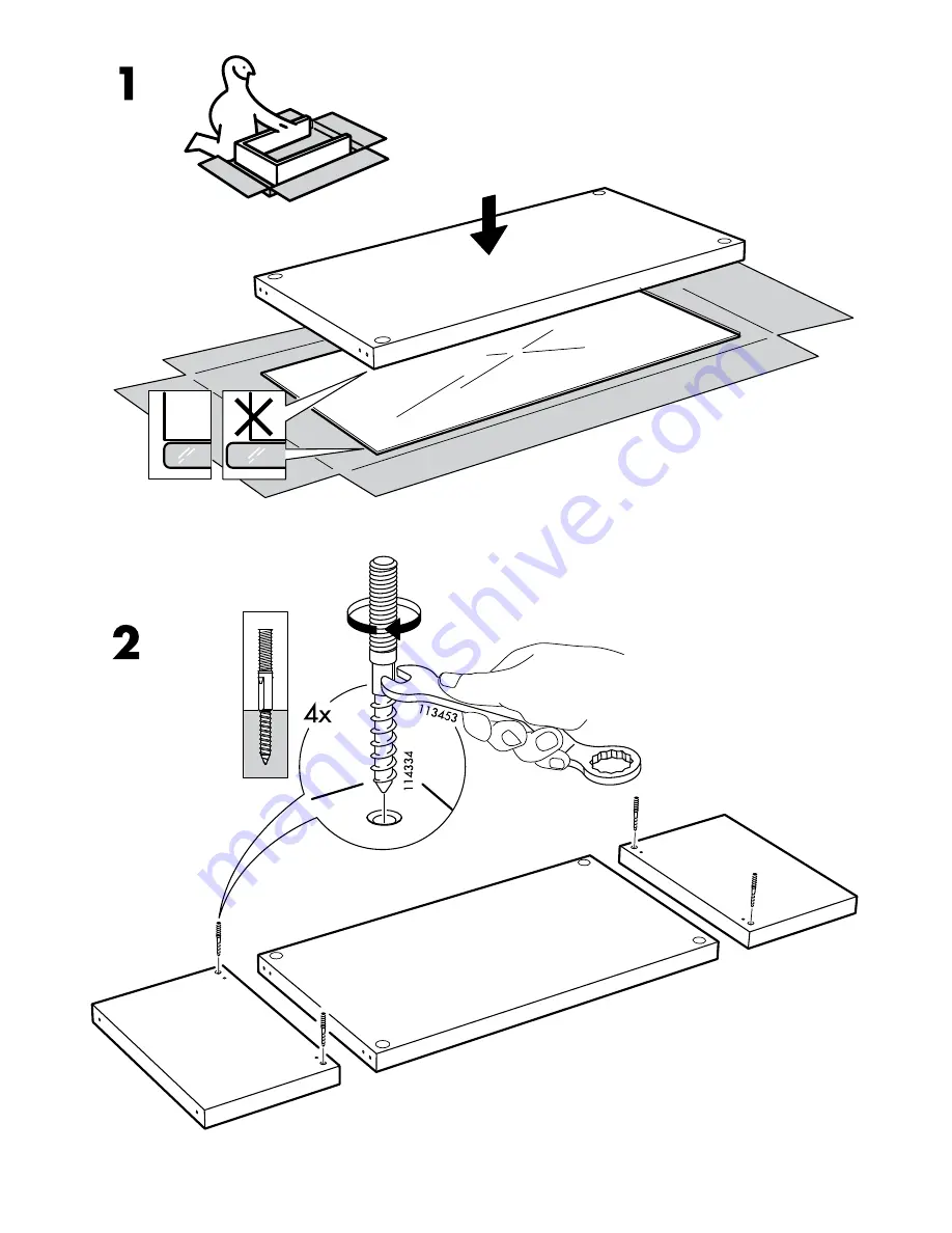 IKEA EXPEDIT COFFEE TABLE RECTANGLE Instructions Manual Download Page 4