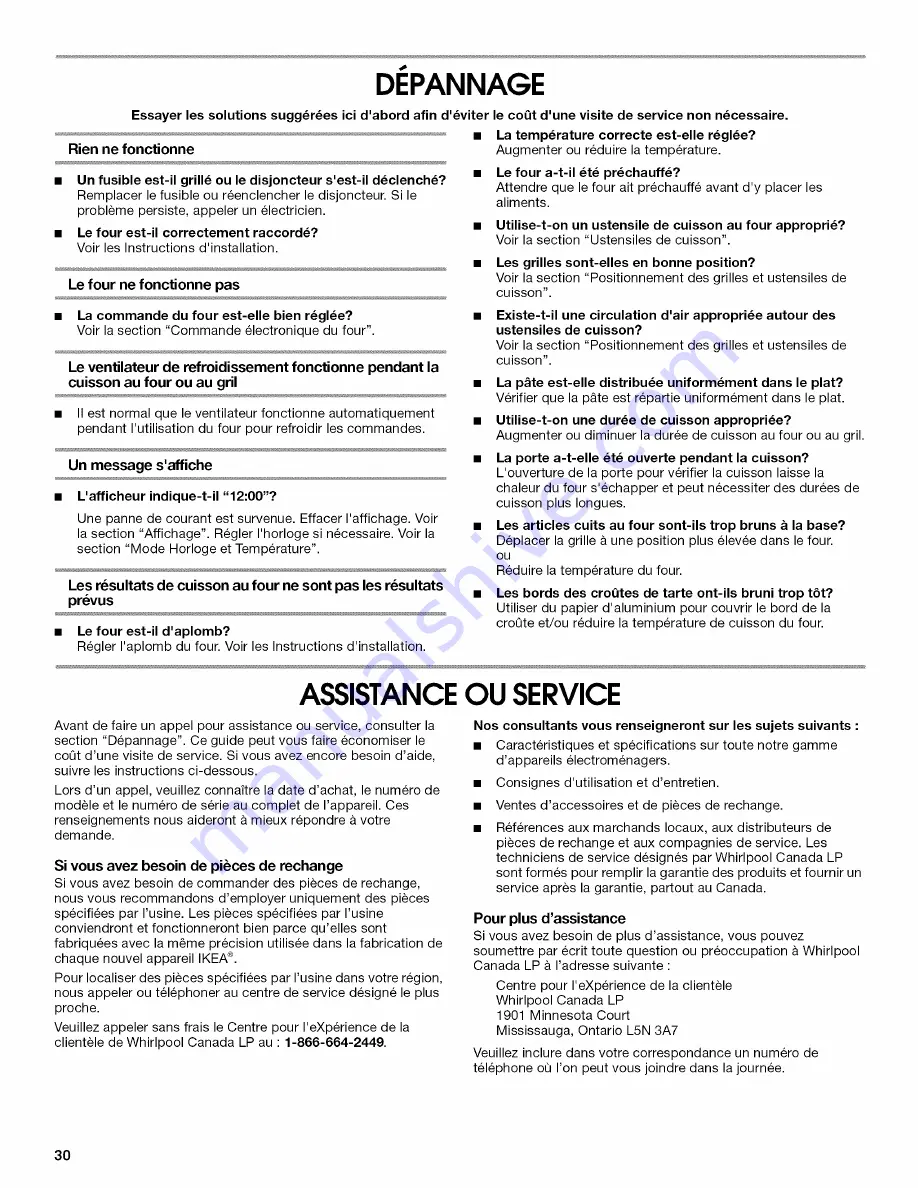 IKEA IBS324P VS Use & Care Manual Download Page 30