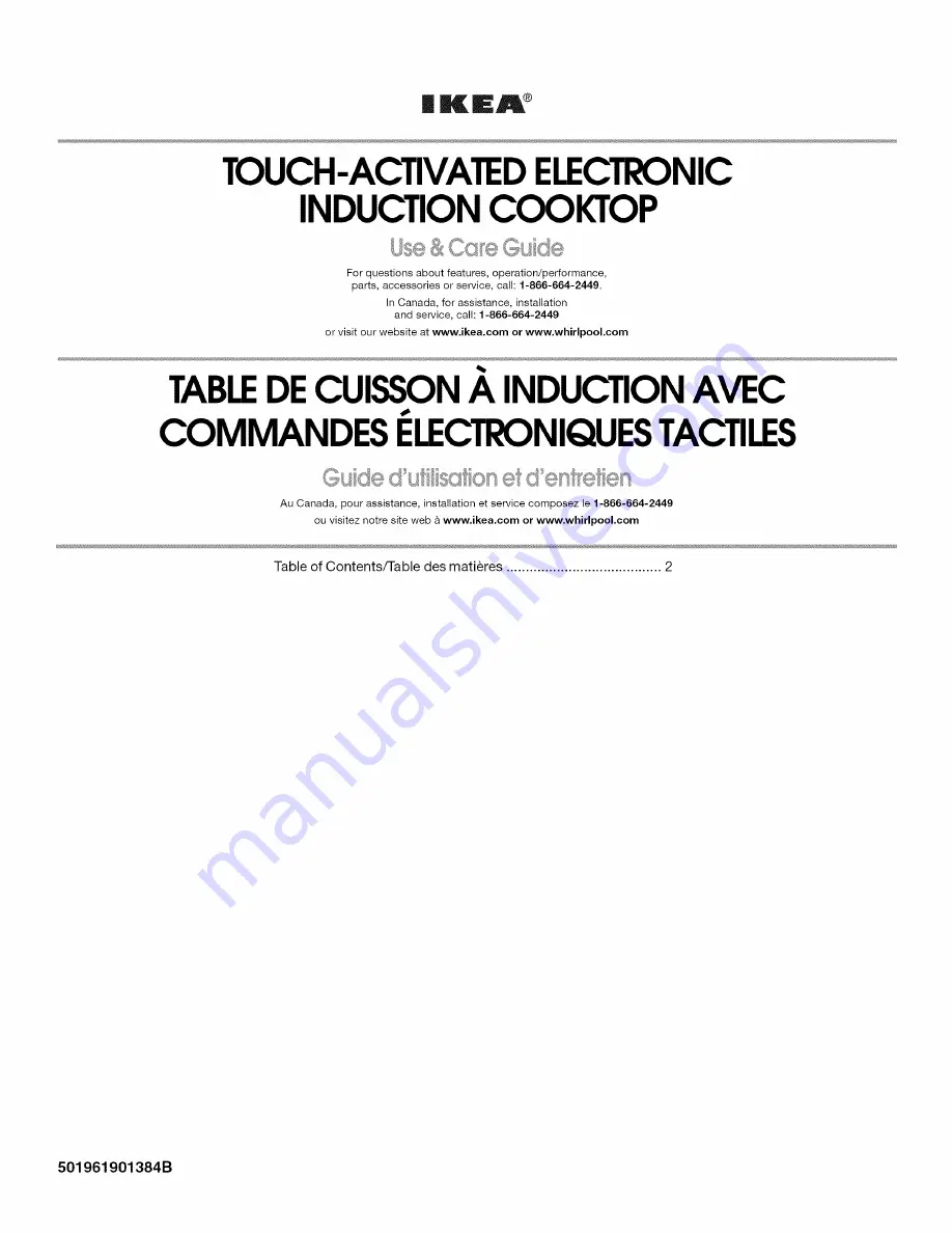 IKEA ICI500XB00 Use And Care Manual Download Page 1