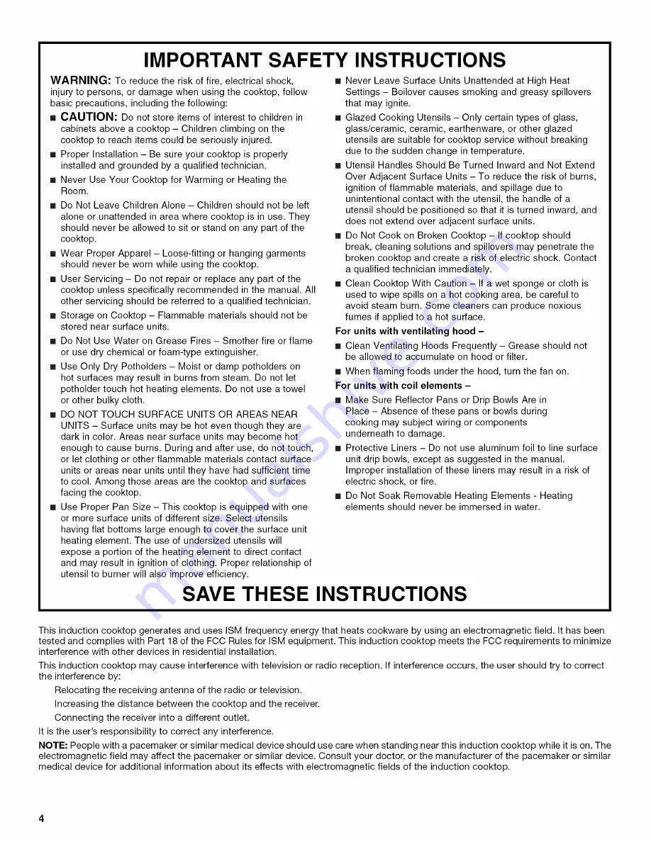 IKEA ICI500XB00 Use And Care Manual Download Page 4