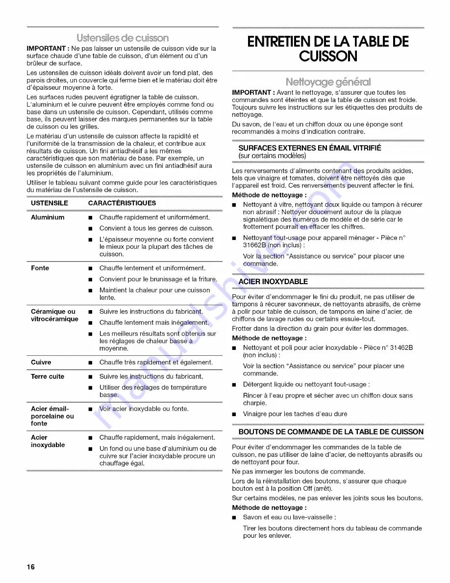 IKEA ICS300WM00 Use And Care Manual Download Page 16