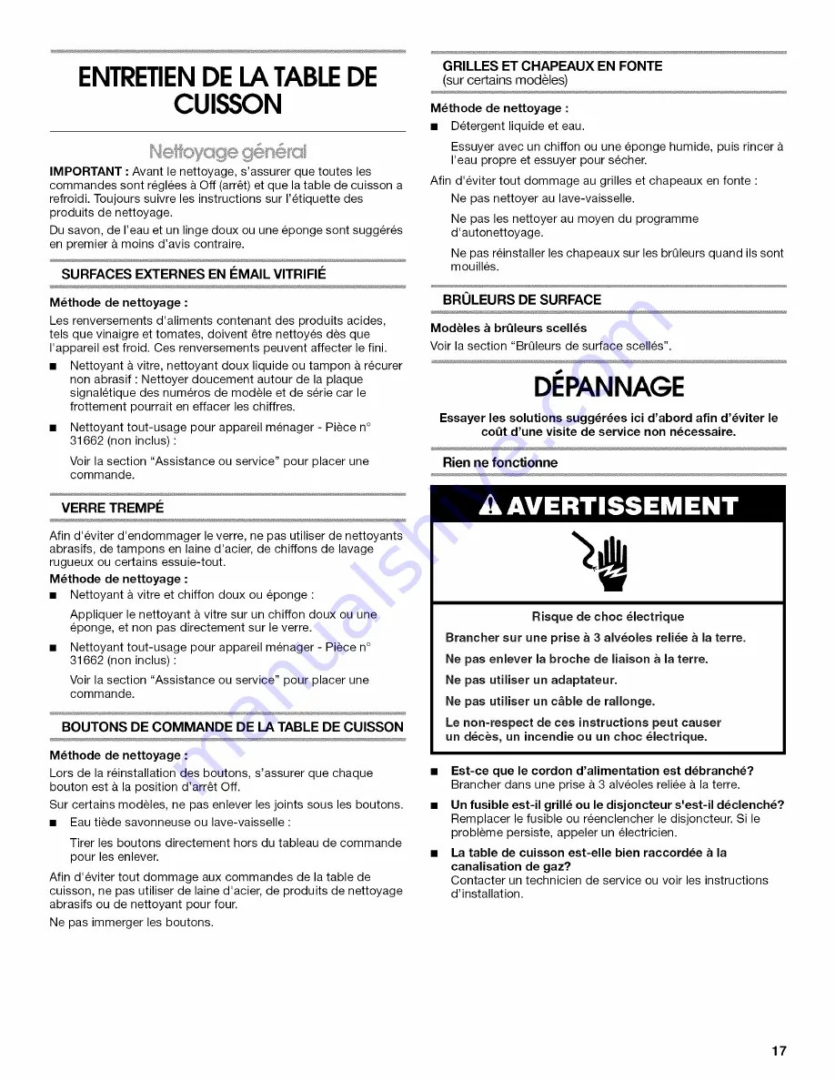 IKEA ICS500WB0 Use & Care Manual Download Page 17