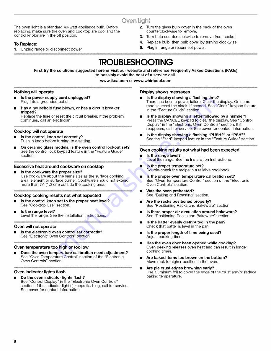 IKEA IES350XW0 User Instructions Download Page 8