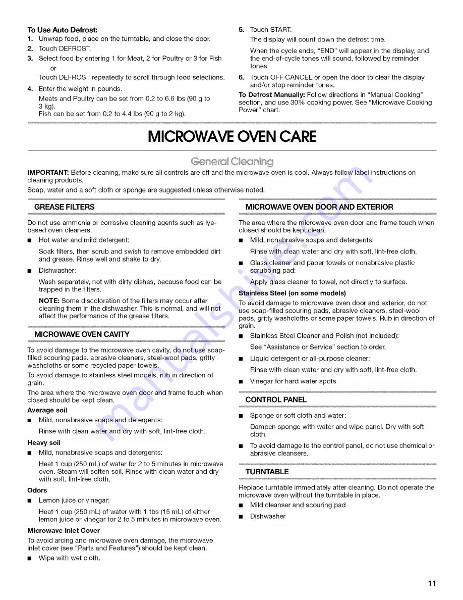 IKEA IMH16 Use And Care Manual Download Page 11