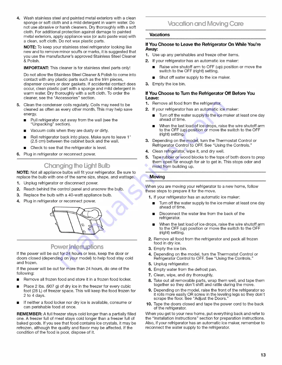 IKEA IR8GSMXRS00 Use & Care Manual Download Page 13