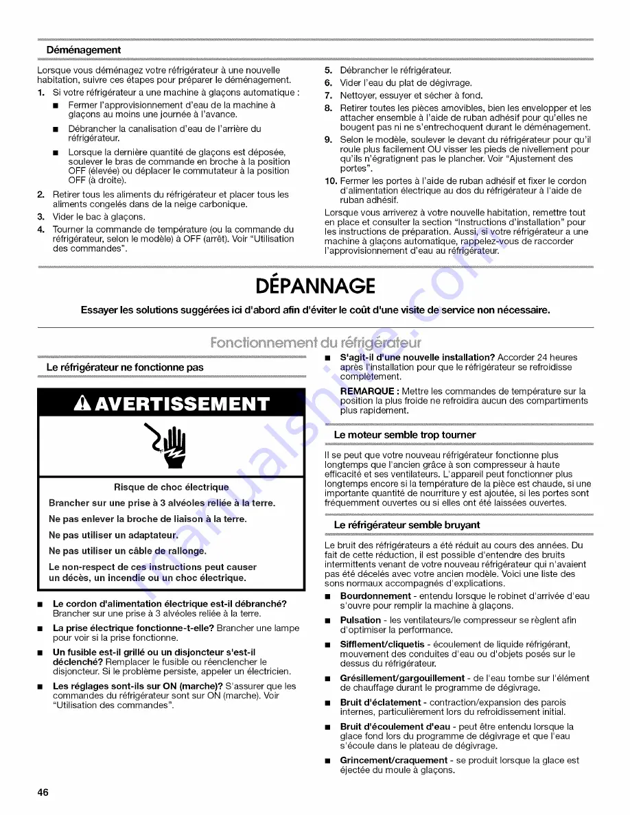 IKEA IR8GSMXRS01 Use & Care Manual Download Page 46