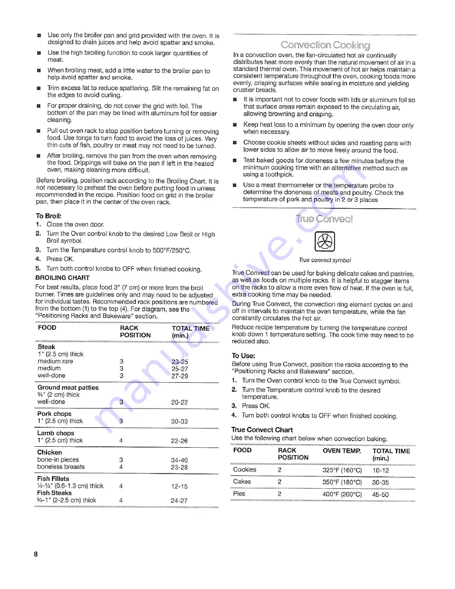 IKEA Standard cleaning built-in electric convection oven Use & Care Manual Download Page 8