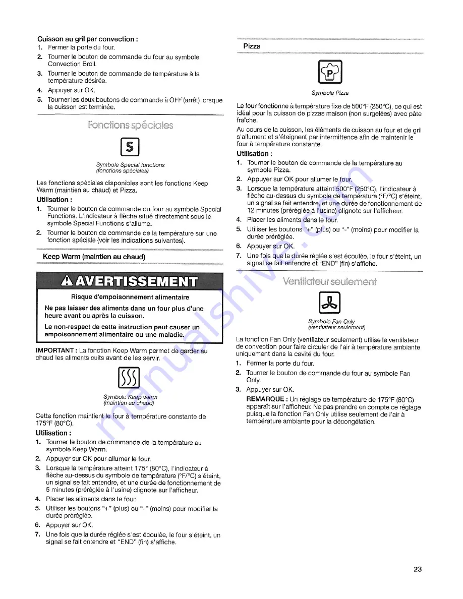 IKEA Standard cleaning built-in electric convection oven Use & Care Manual Download Page 23