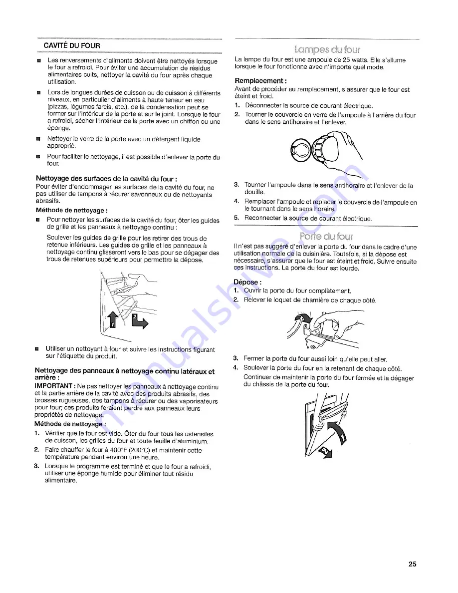 IKEA Standard cleaning built-in electric convection oven Use & Care Manual Download Page 25