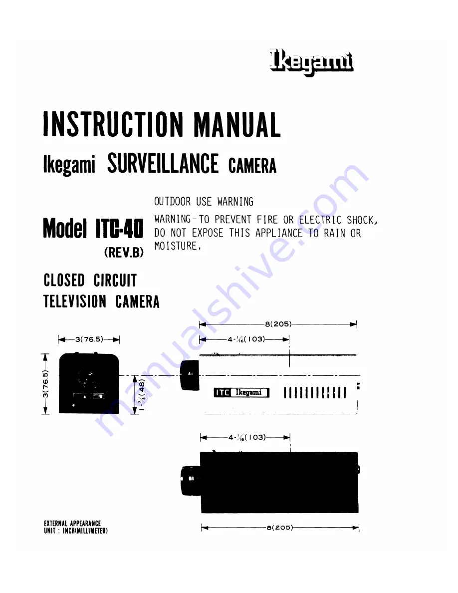 Ikegami ITC-40 Скачать руководство пользователя страница 1