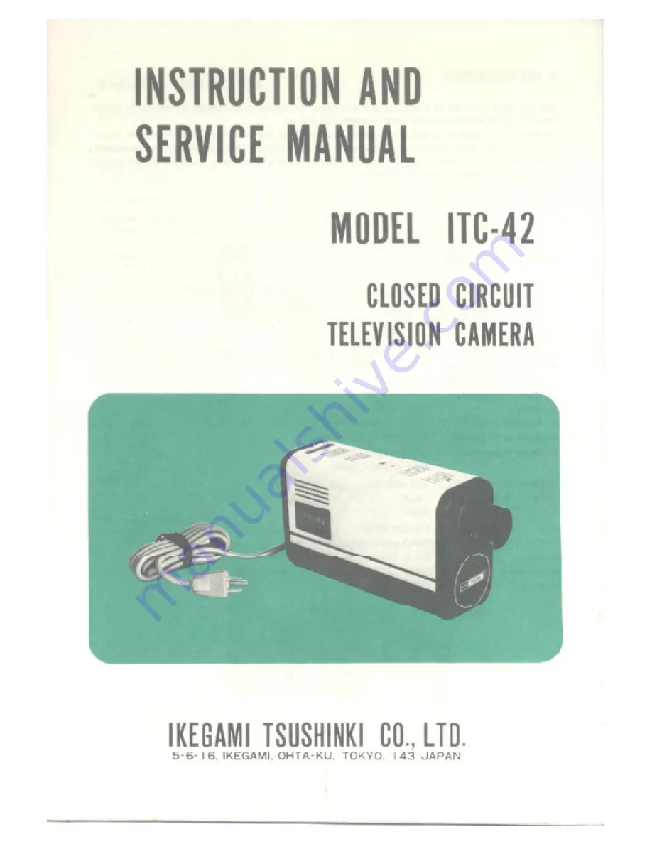 Ikegami ITC-42 Скачать руководство пользователя страница 1