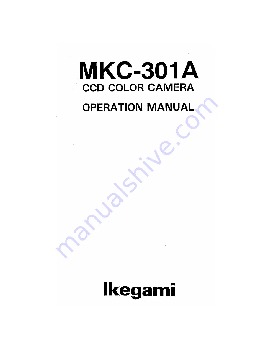 Ikegami MKC-301A Скачать руководство пользователя страница 1