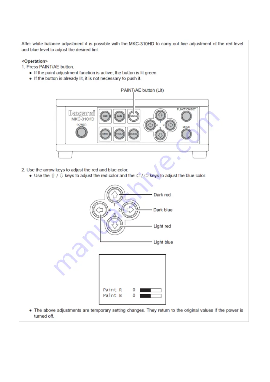 Ikegami MKC-310HD Operation Manual Download Page 18