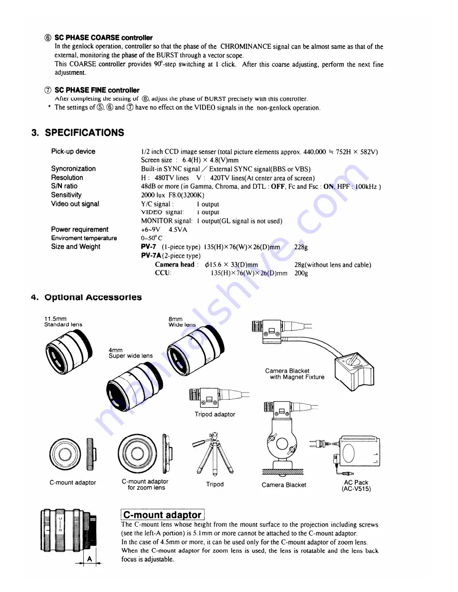 Ikegami pv-7 Operation Manual Download Page 3