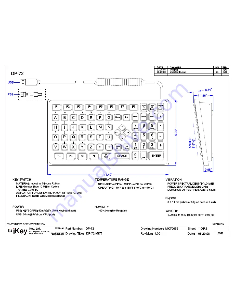 iKey DP-72 Скачать руководство пользователя страница 1