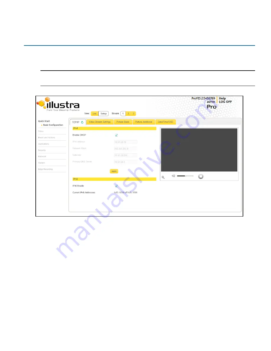 Illustra IPS02D0OCWTT Configuration And User'S Manual Download Page 13