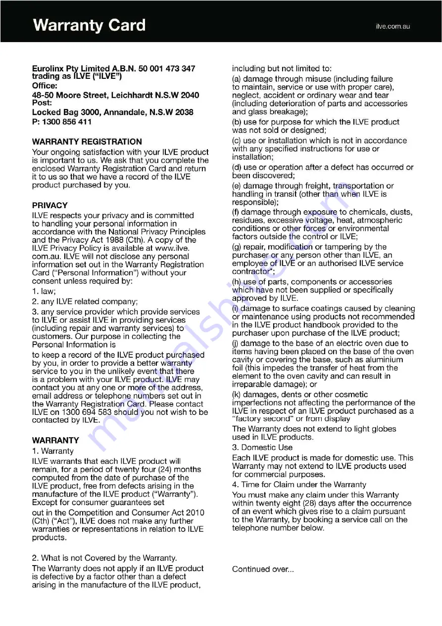 ILVE ILD9E Instruction Manual Download Page 21