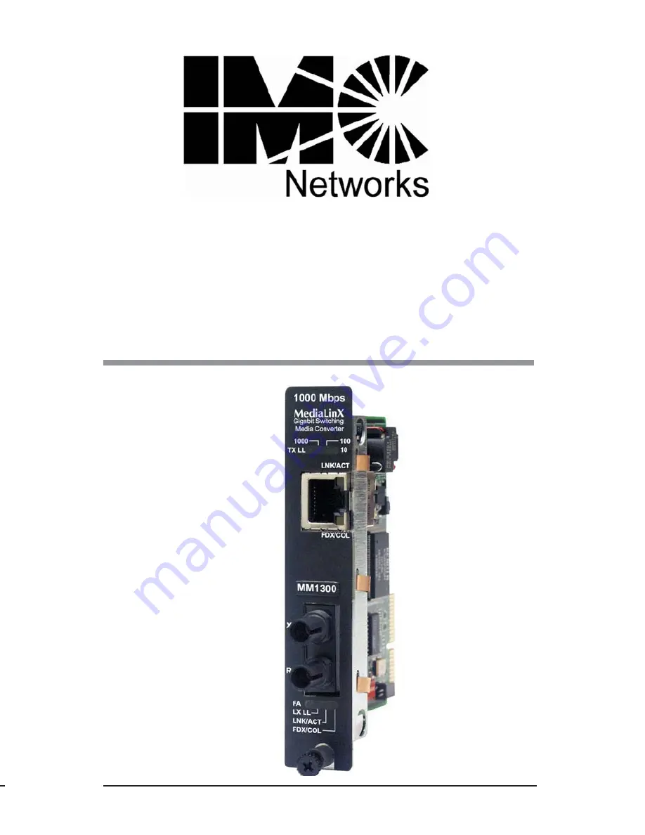 IMC Networks Giga-MediaLinX Operation Manual Download Page 1