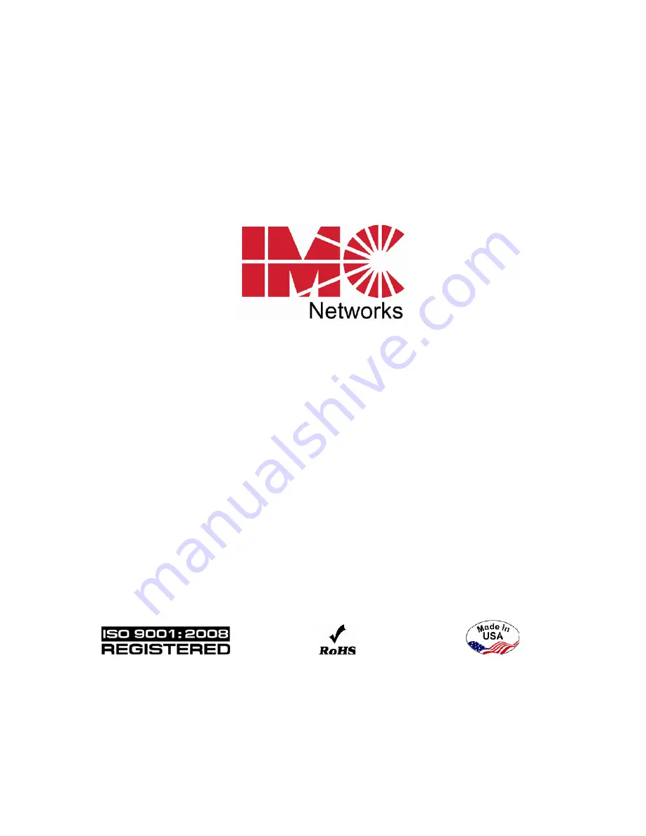 IMC Networks MediaChassis/1 Operation Manual Download Page 8