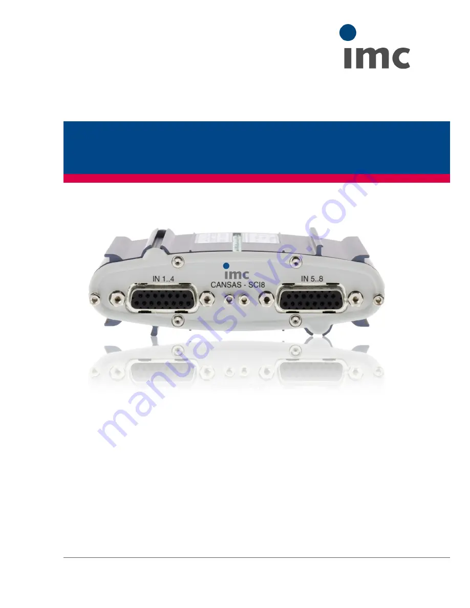 IMC Cansas - SCI8 Getting Started Download Page 1