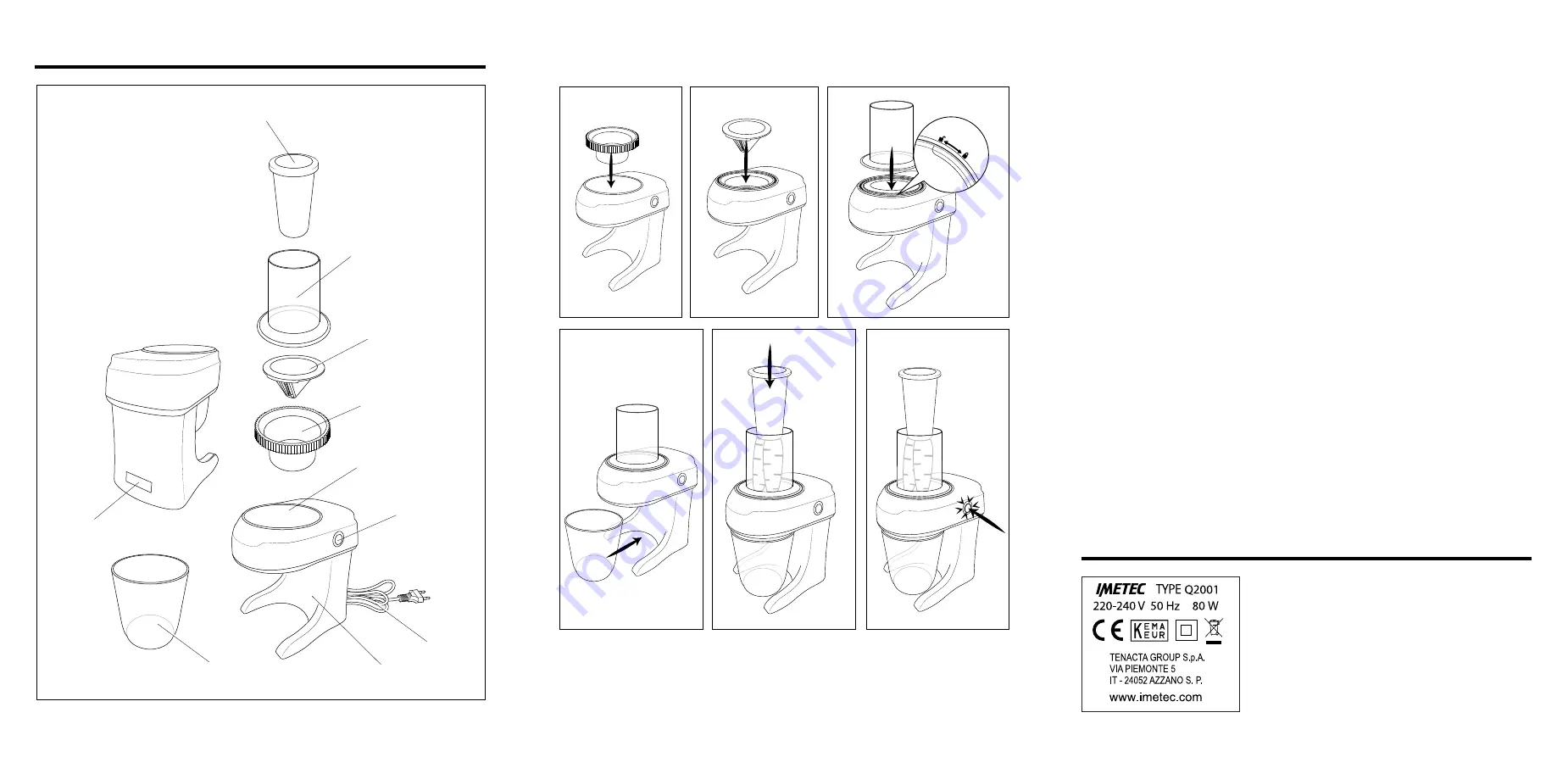 Imetec Q2001 Operating Instructions Manual Download Page 2