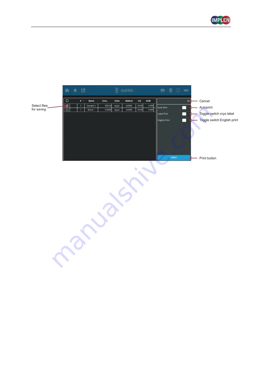 Implen NanoPhotometer C40 User Manual Download Page 43