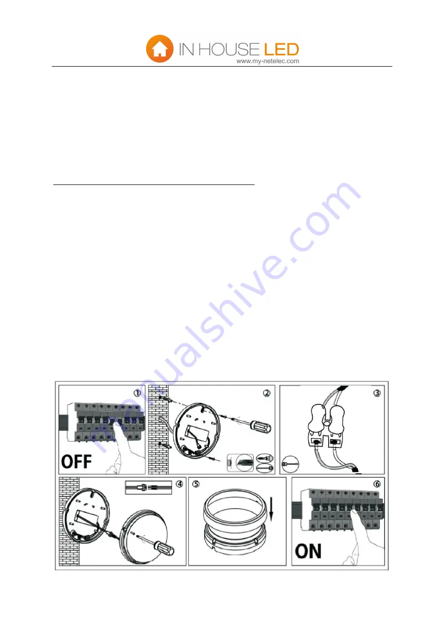 IN HOUSE LED HUB-RD-N-PIR User Manuel Download Page 11