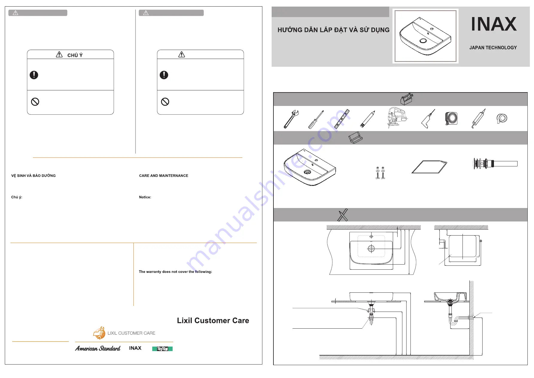 Inax AL-632V Installation & User Manual Download Page 1