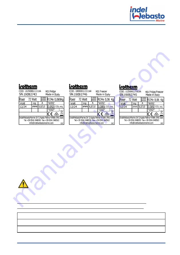 Indel Webasto U060X020P Скачать руководство пользователя страница 61