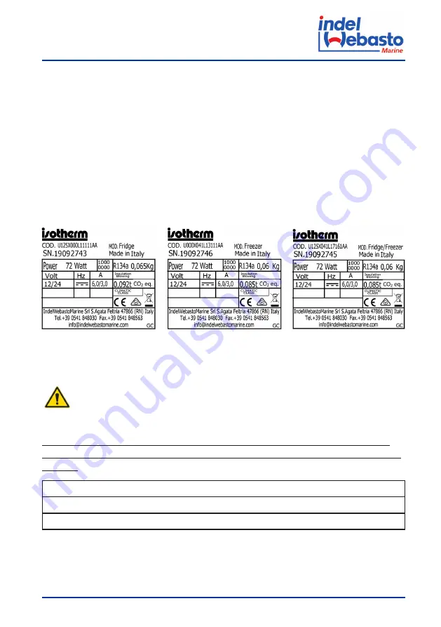 Indel Webasto U060X020P Installation And Usage Instructions Download Page 105