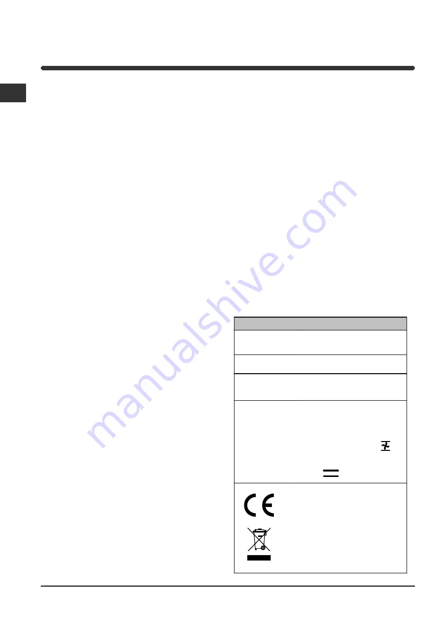 Indesit HI 50.B Operating Instructions Manual Download Page 4