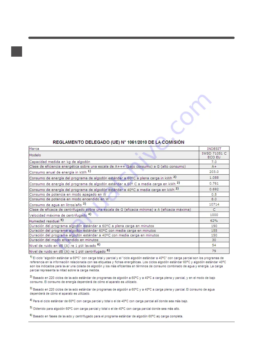 Indesit IWD 71252 Instructions For Use Manual Download Page 60