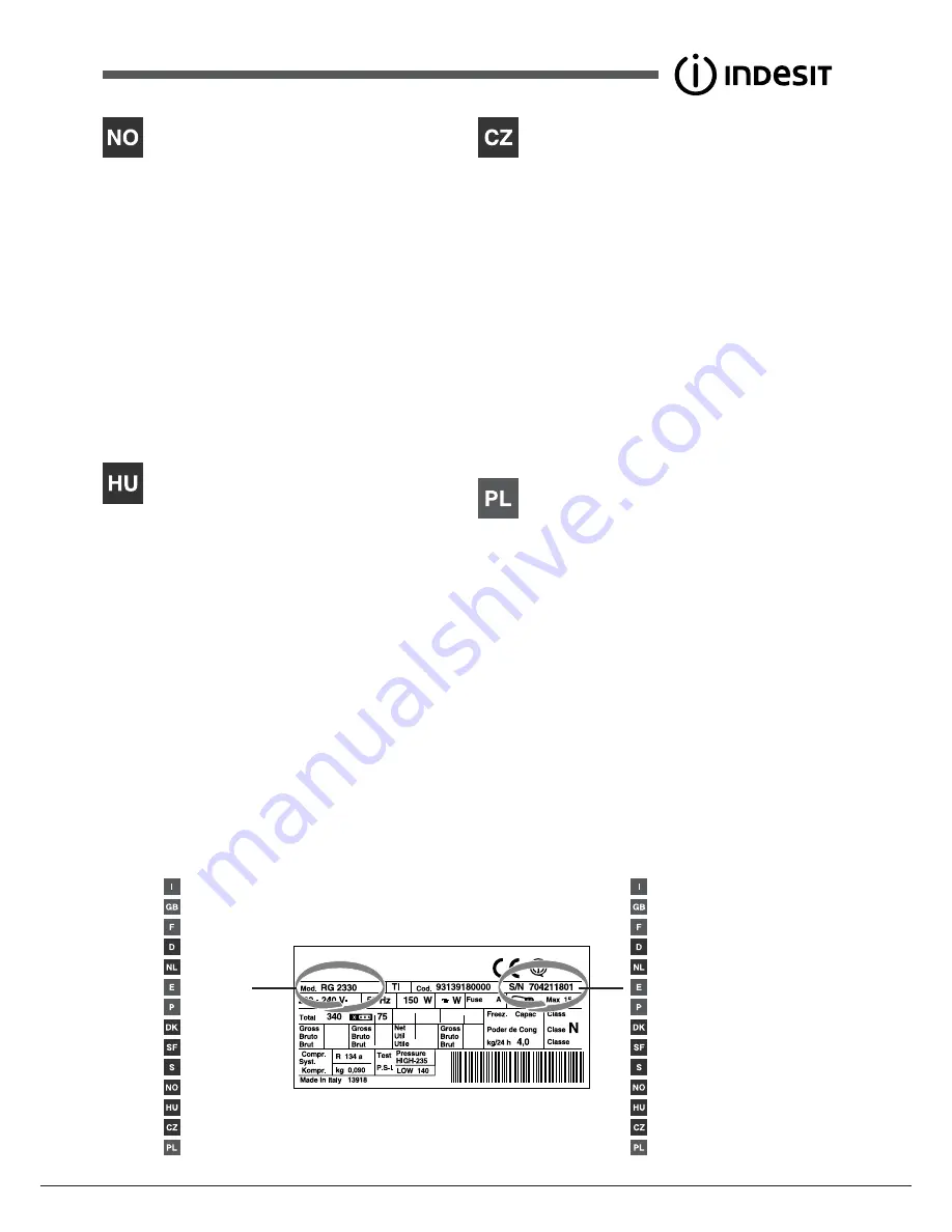 Indesit NUIAA 12x Operating Instructions Manual Download Page 7