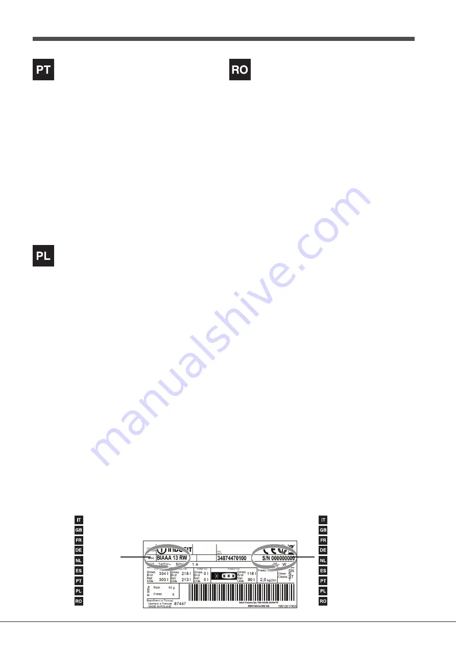 Indesit XH8 Series Operating Instructions Manual Download Page 5