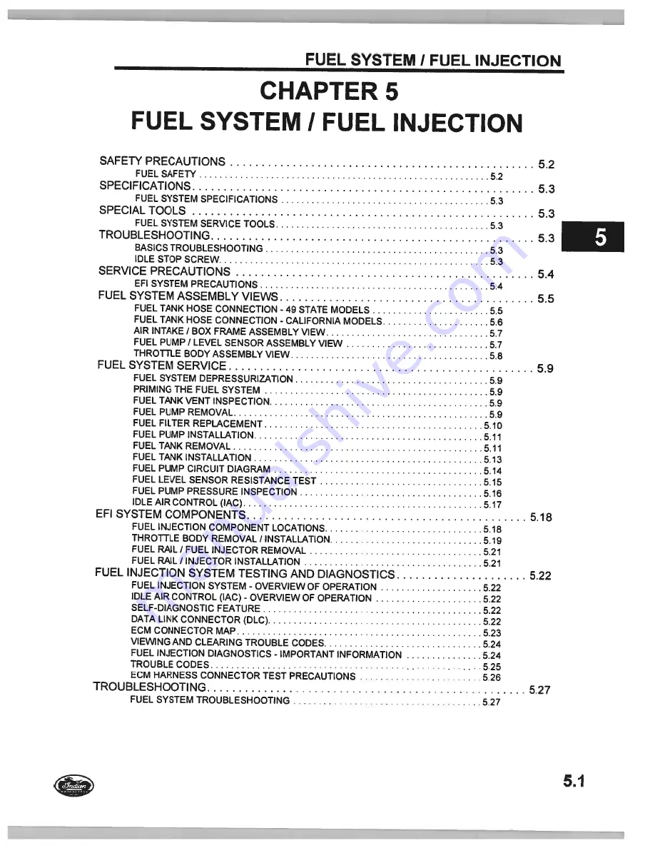 Indian Motorcycle Chief BlackhawkDark Service Manual Download Page 89