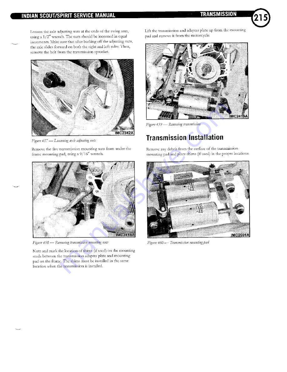 Indian Motorcycle Scout Service Manual Download Page 219