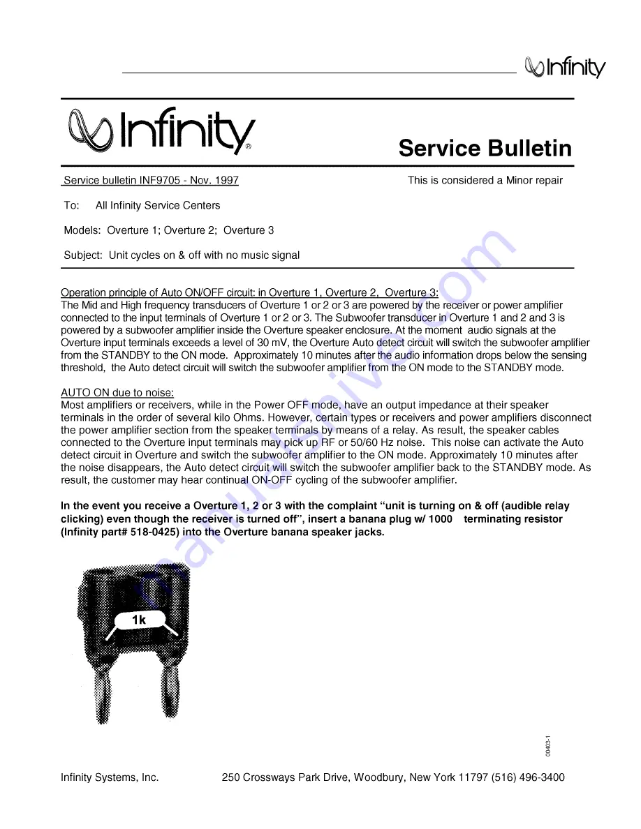 Infinity Compositions Series Service Manual Download Page 13