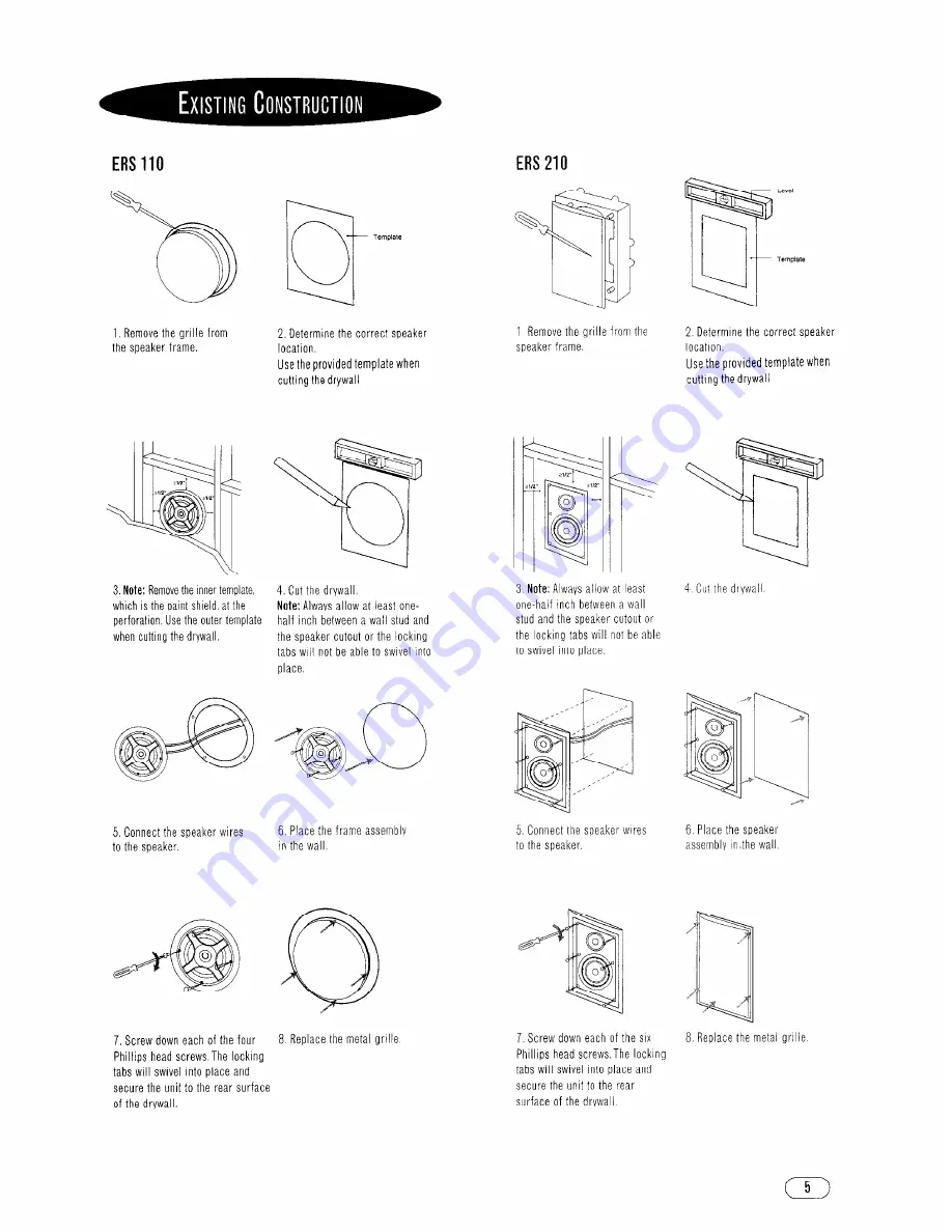 Infinity ERS 110 Скачать руководство пользователя страница 5