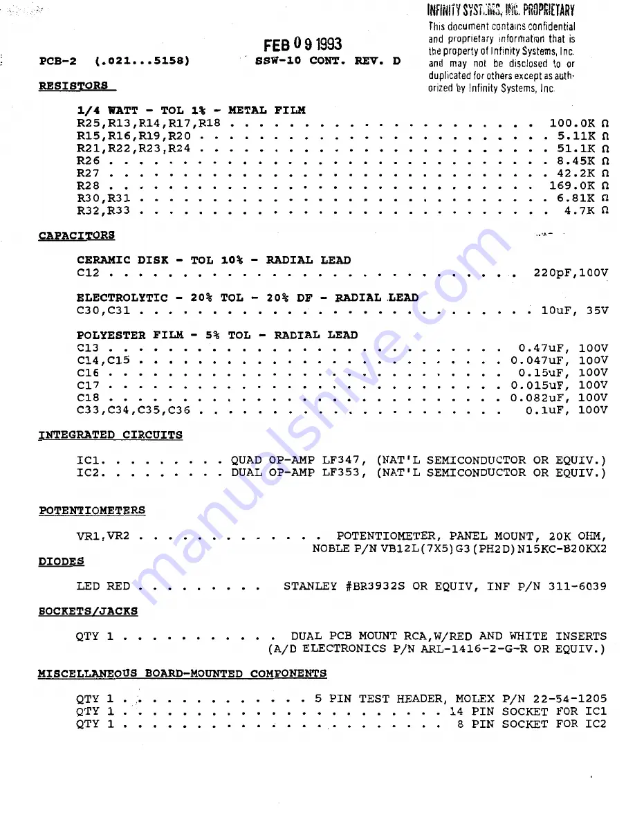 Infinity Infinitesimal IV Service Manual Download Page 30