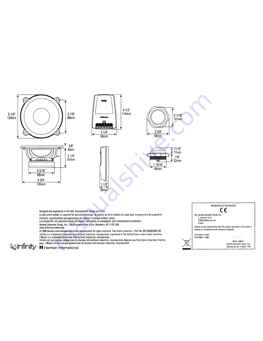 Infinity REF 5030 CS User Manual Download Page 6