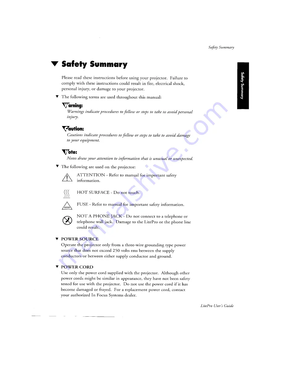 InFocus 540 LitePro User Manual Download Page 4