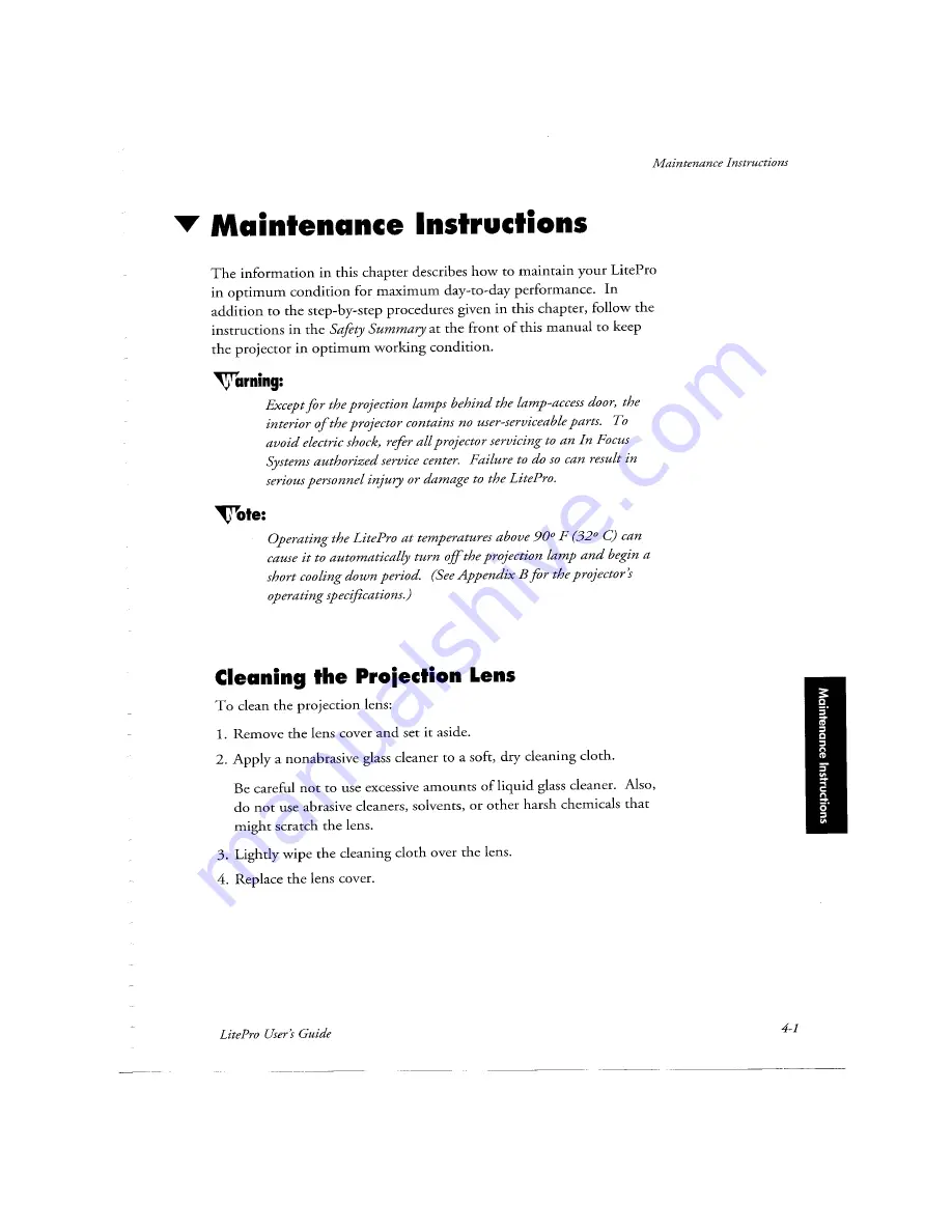 InFocus 540 LitePro User Manual Download Page 50