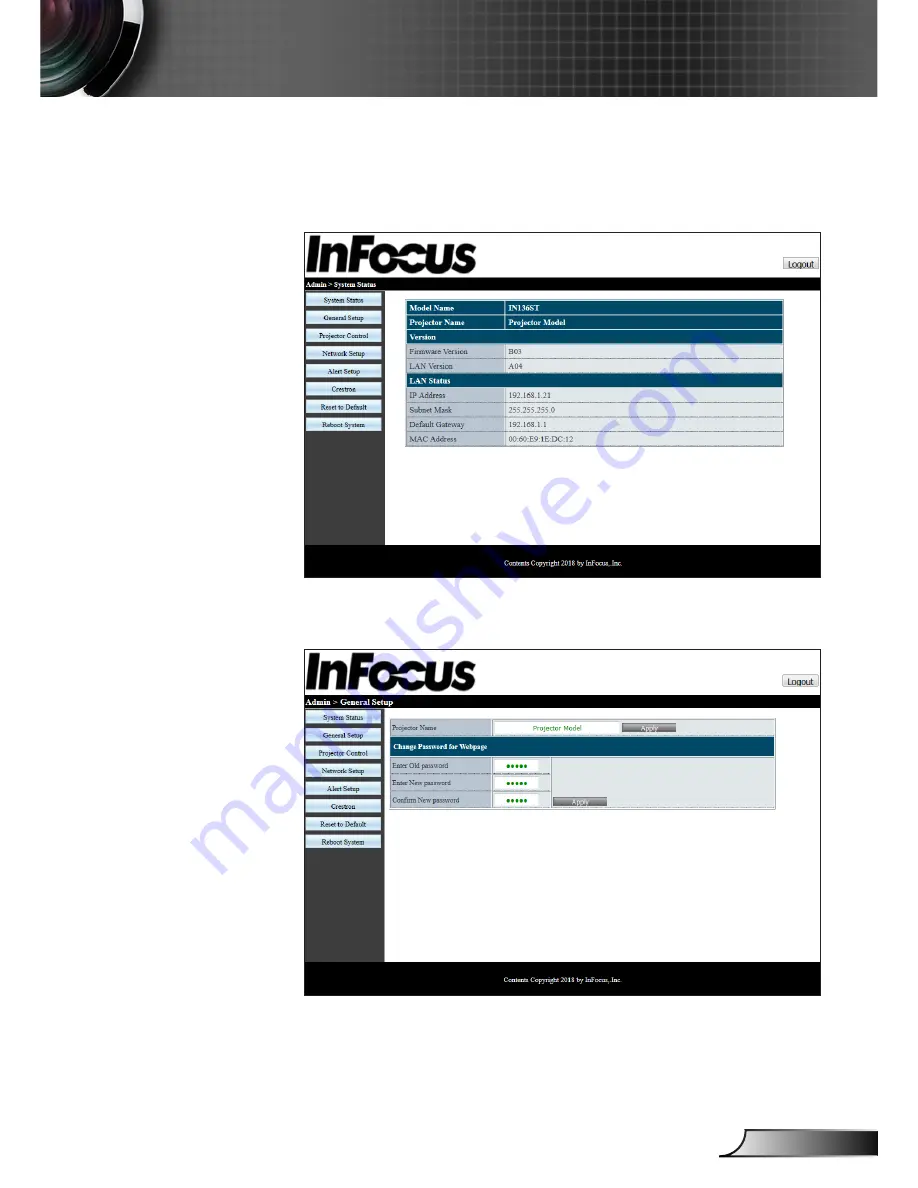 InFocus IN13x Series Скачать руководство пользователя страница 57