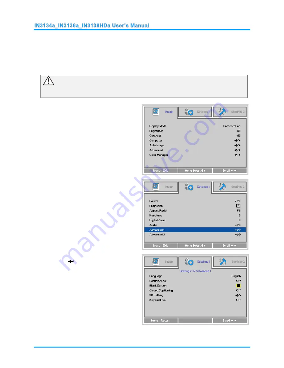 InFocus IN3134a Скачать руководство пользователя страница 19