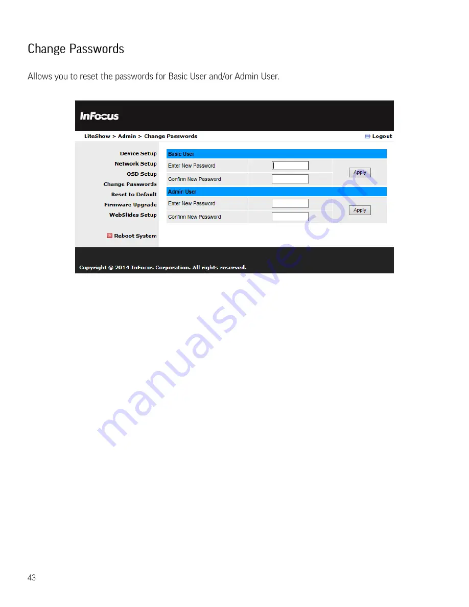 InFocus LITESHOW4 DB+ User Manual Download Page 45