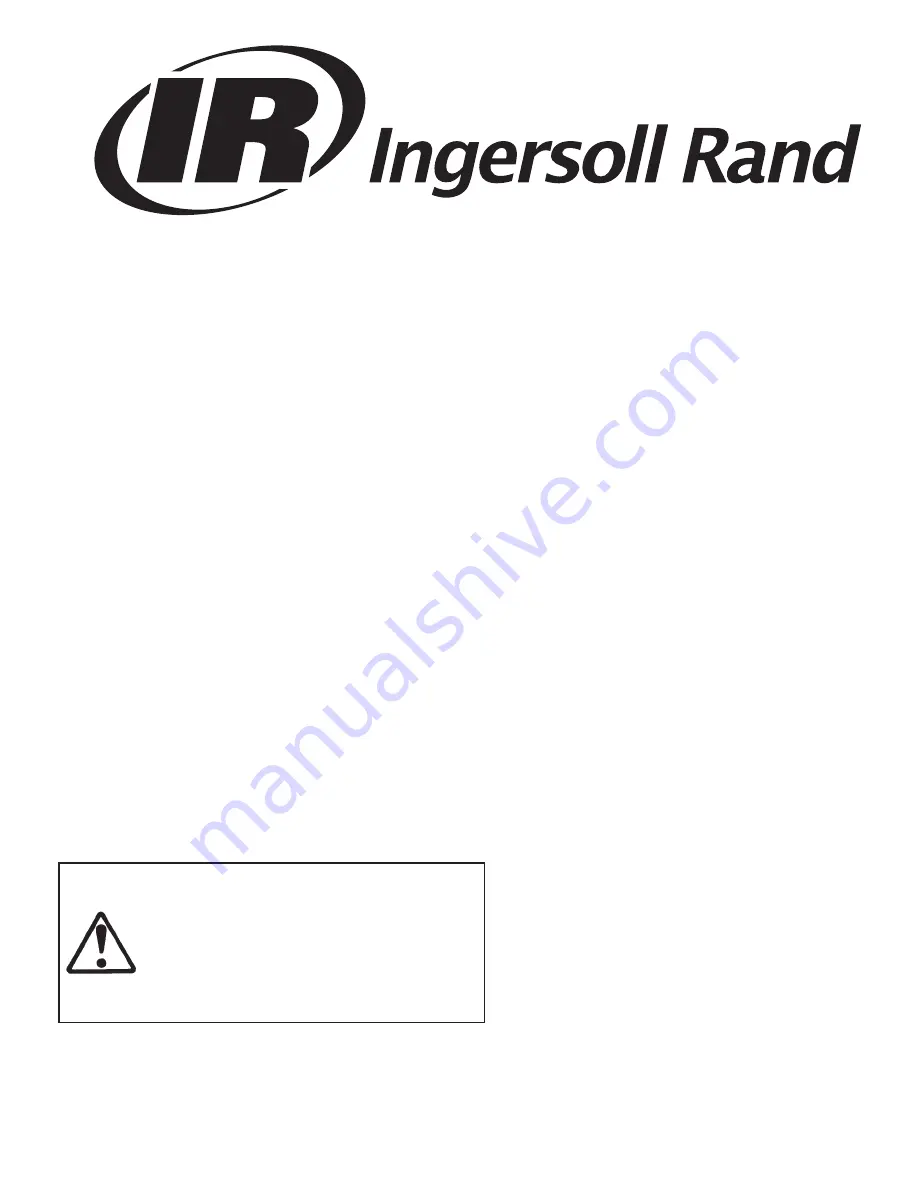 Ingersoll-Rand D1020IN Operator'S Manual Download Page 1